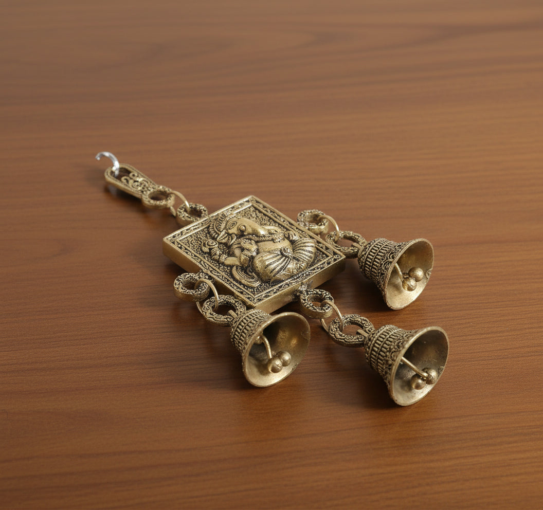 Brass Lakshmi Ganesh Wall Hanging – Divine Décor for Home & Office Temple