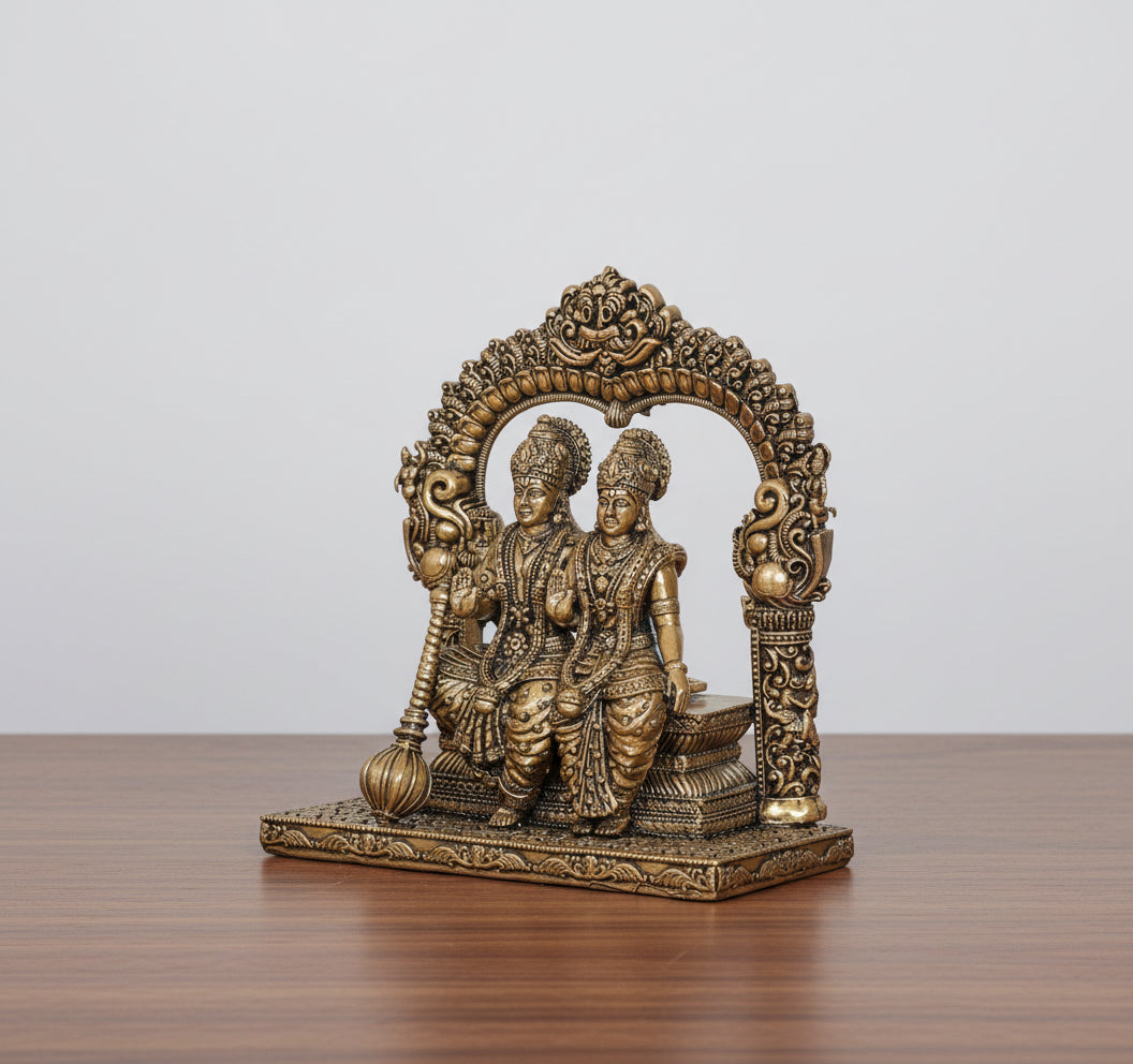 Brass Vishnu Lakshmi Statue – Divine Idol for Home & Office Temple Décor