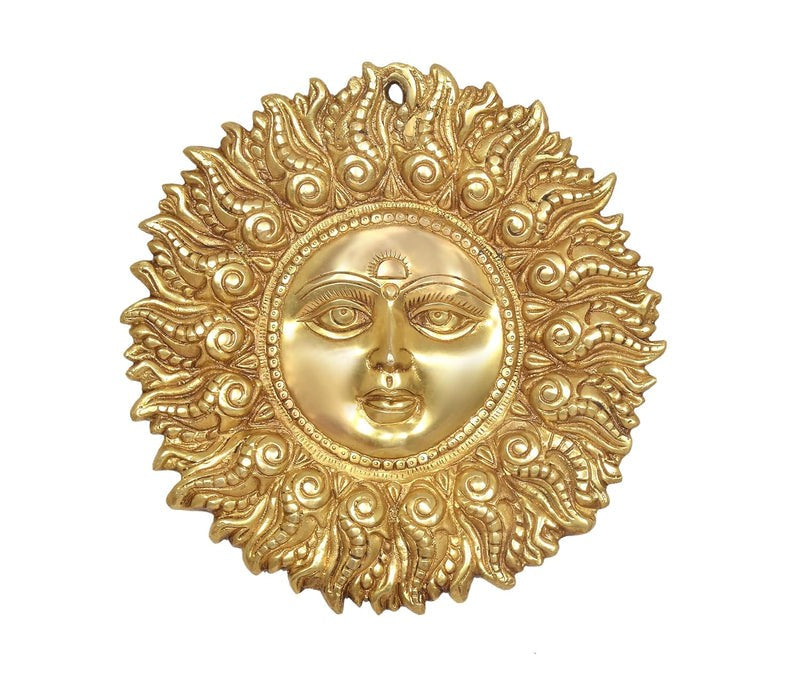 Brass Sun Wall Hanging – Surya God Idol for Home & Temple Décor
