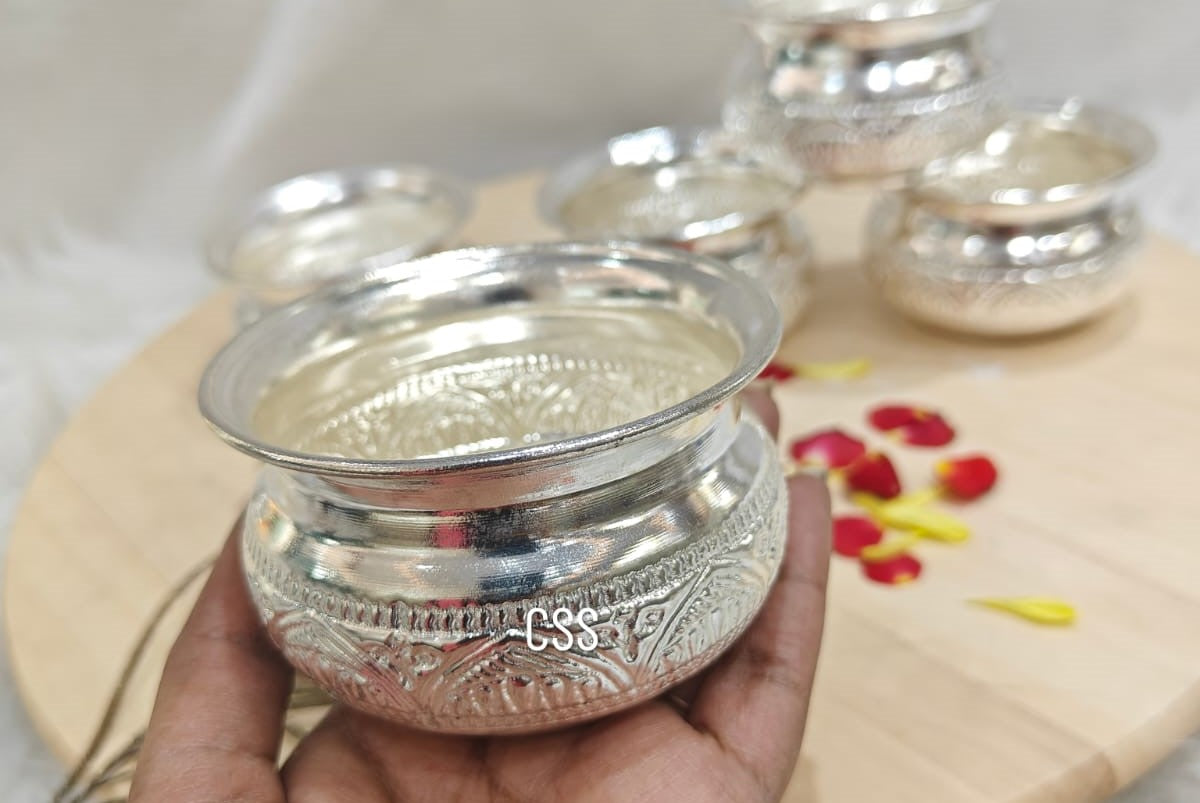 German silver set of 10 bowls for snacks/gift item/ prasadam/ pooja/diwali/housewarming pooja