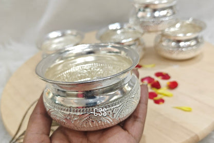 German silver set of 10 bowls for snacks/gift item/ prasadam/ pooja/diwali/housewarming pooja