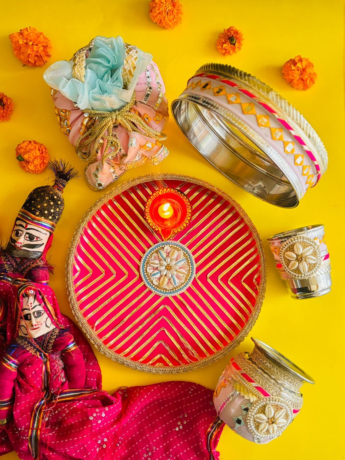 Sajni Karwacauth Pooja thali Set
