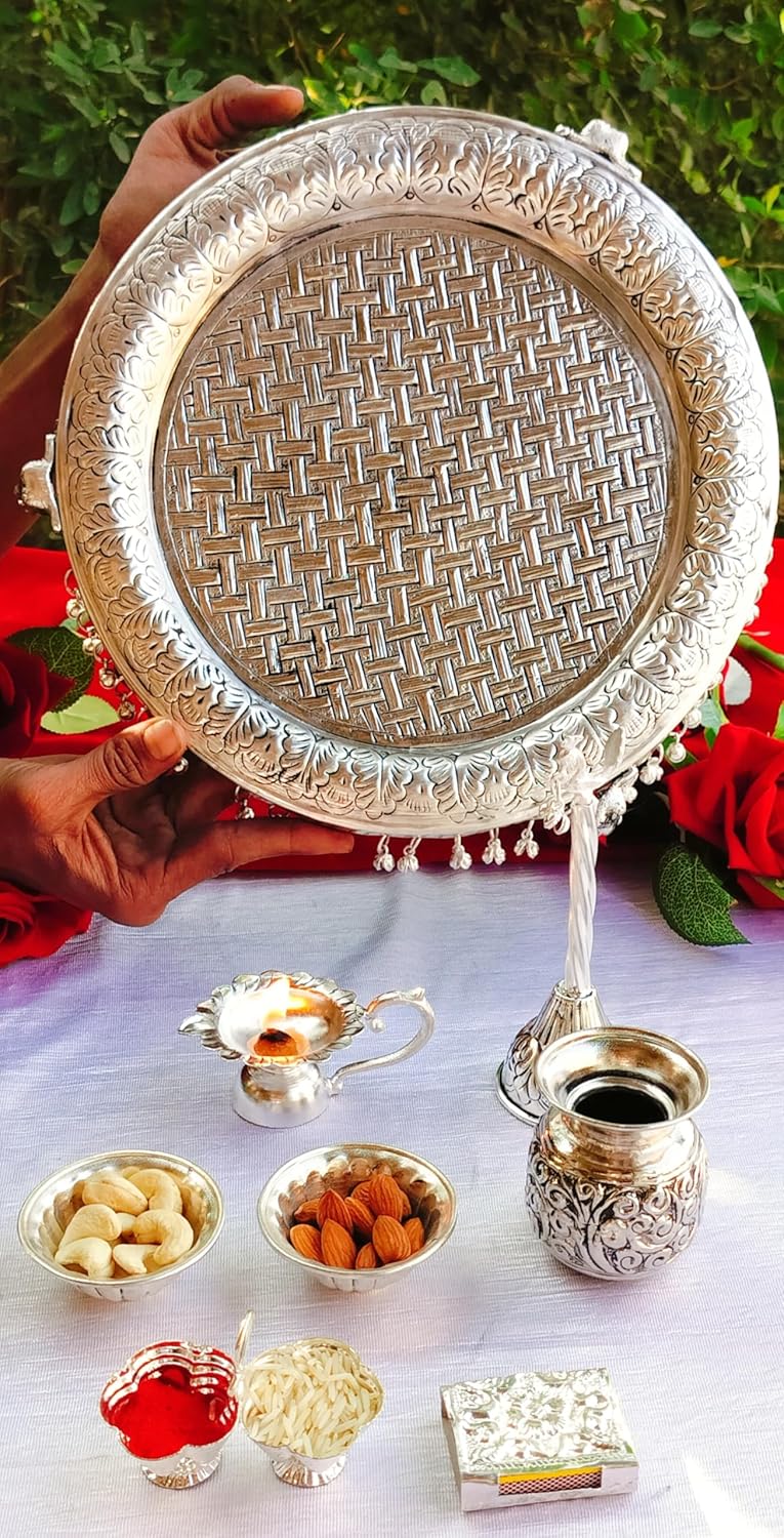 German Silver Ghungaru Pooja Set - 9 Pieces Set