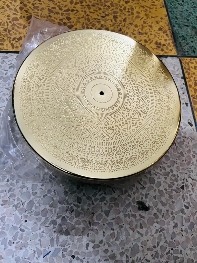 brass carved spice box with 9 containers and 1 spoon perfect for kitchen/gift item