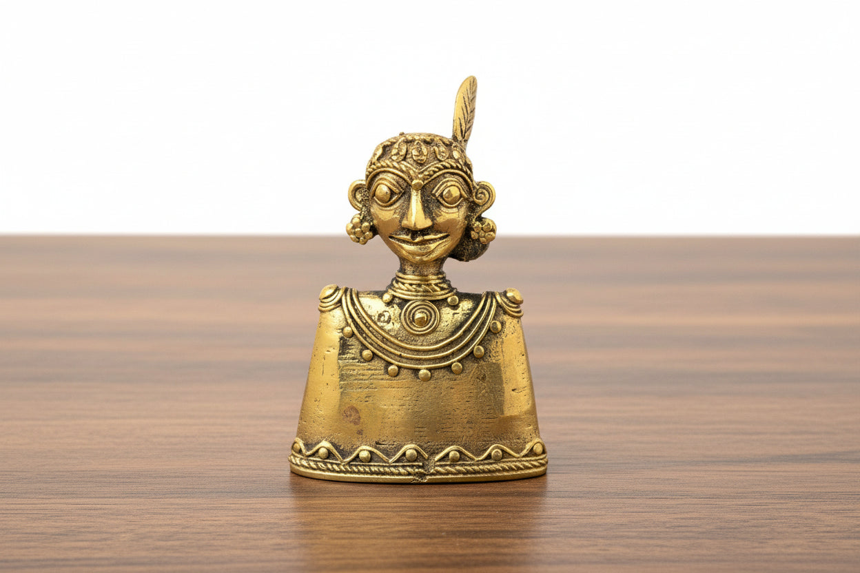 Handcrafted Tribal Couple – Dhokra Brass Table Top Décor