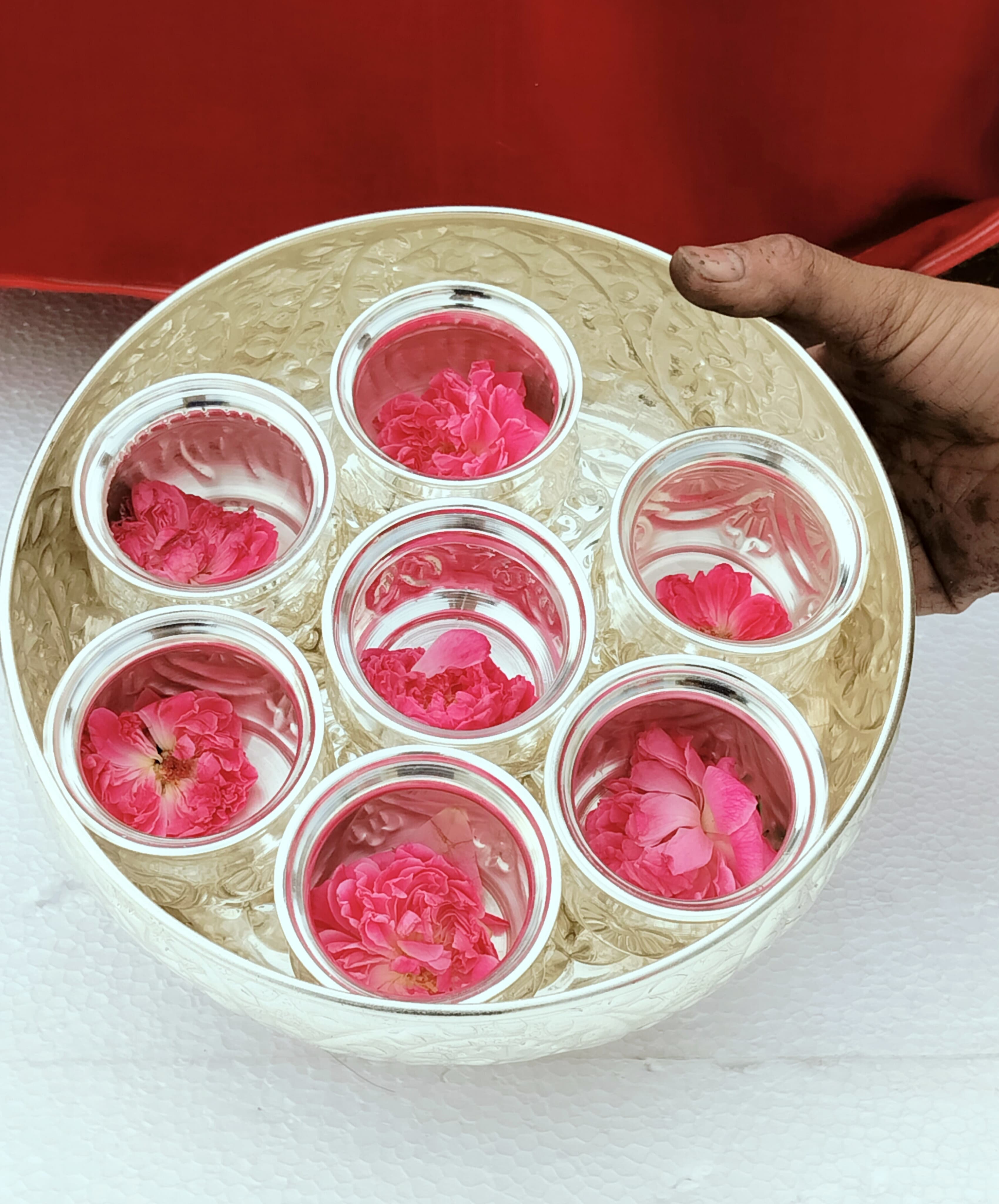 german silver tray with bowl set for snacks/sweet/housewarming pooja set/gift item