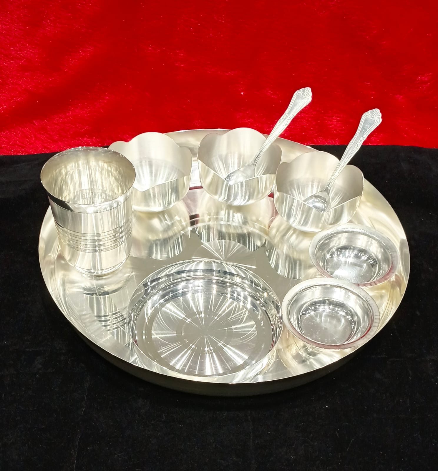 Silver Plated Dinner Set / Pooja Thali Set for pooja/ gift item/ home