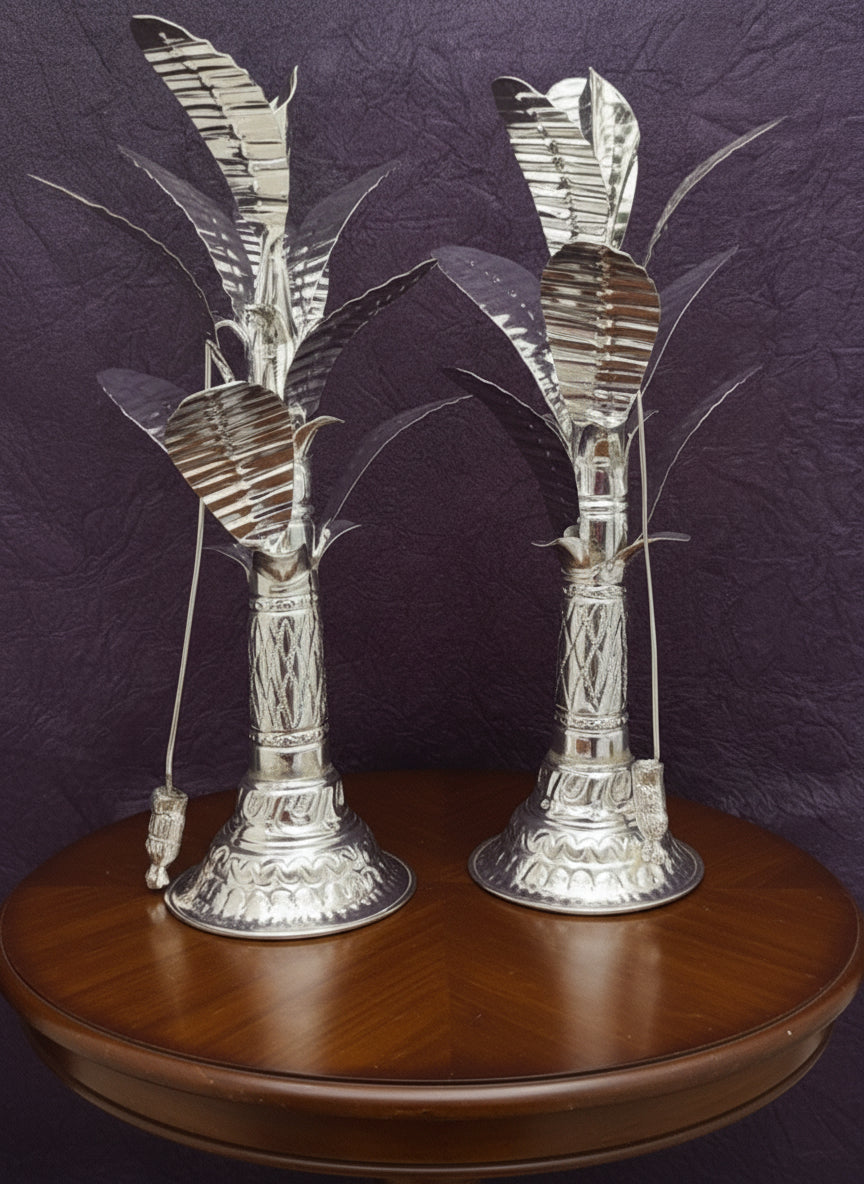 german silver 13" banana tree for housewarming pooja/ home décor