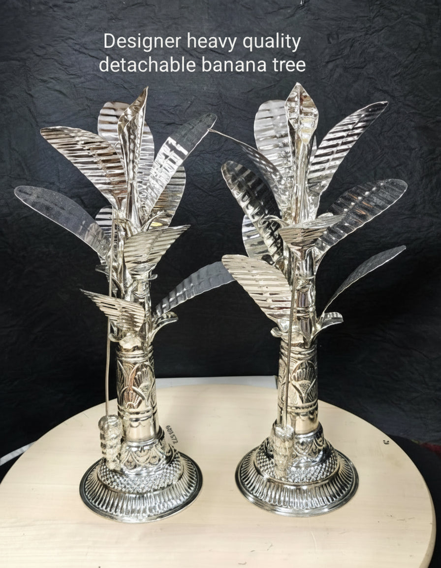 German Silver Big Size Panchpatra Set for housewarming pooja, 15"