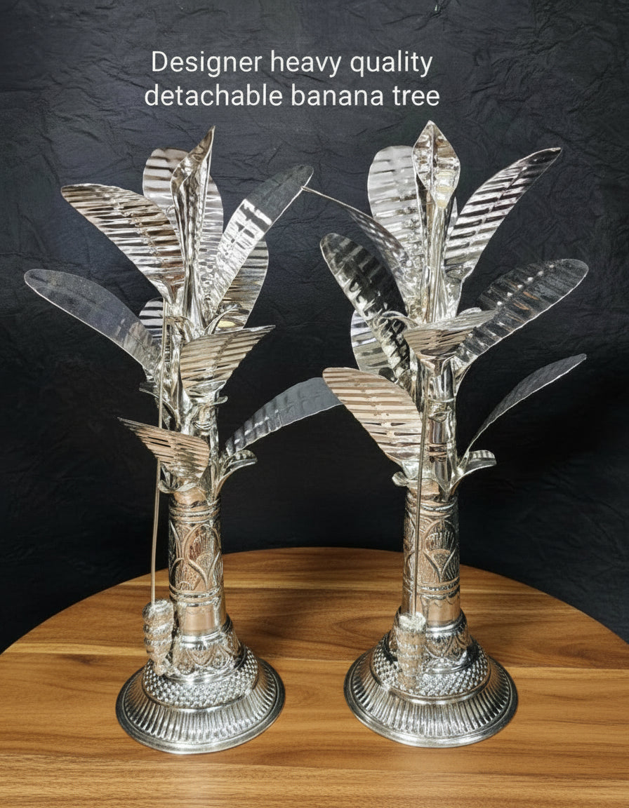 German Silver Big Size Panchpatra Set for housewarming pooja, 15"