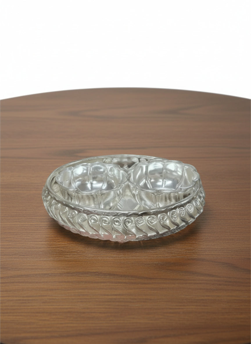German Silver Tray with Bowls Set – Gift & Snacks Serving