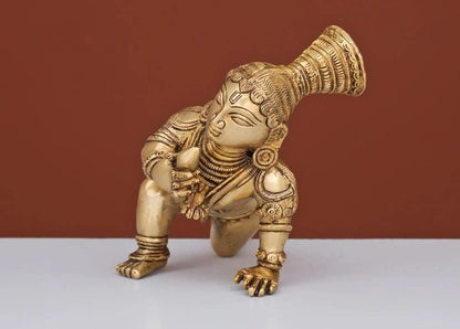 a Beautiful Brass choti Kamal in Hand laddu Gopal/kahna/krishana Statue/Home décor/showpiece