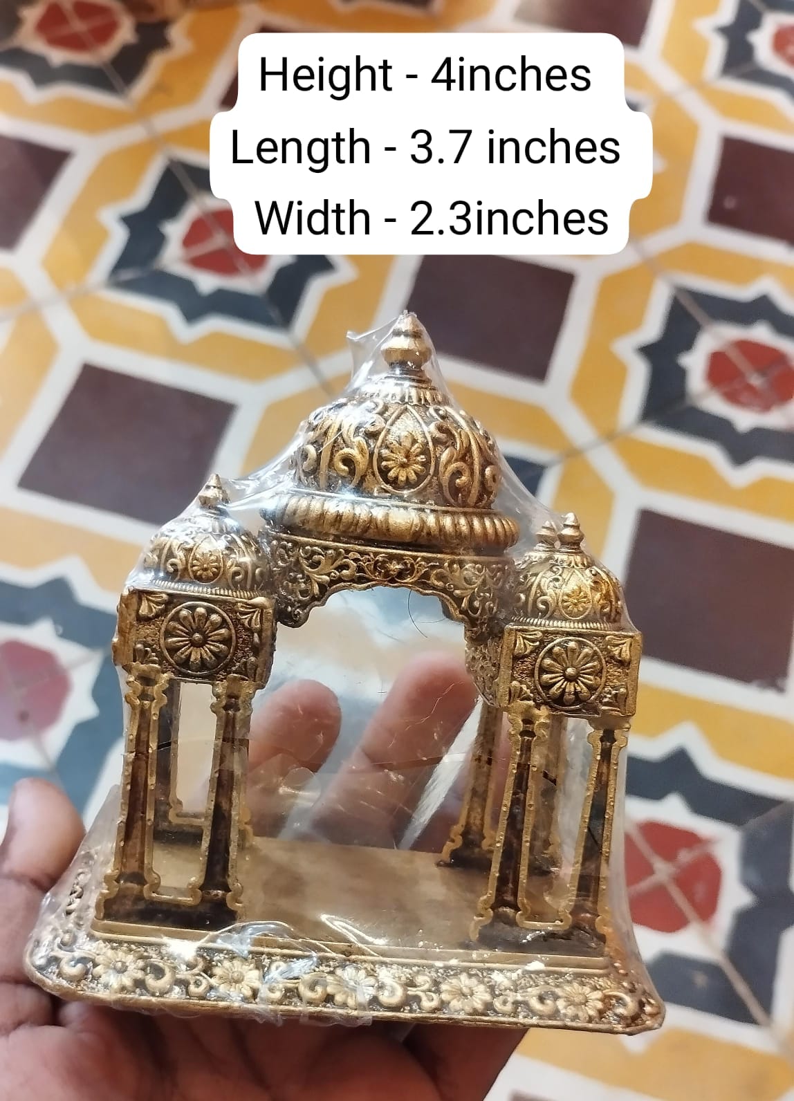 Brass Small Temple for Idols – Compact Home Mandir for Daily Pooja & Spiritual Décor