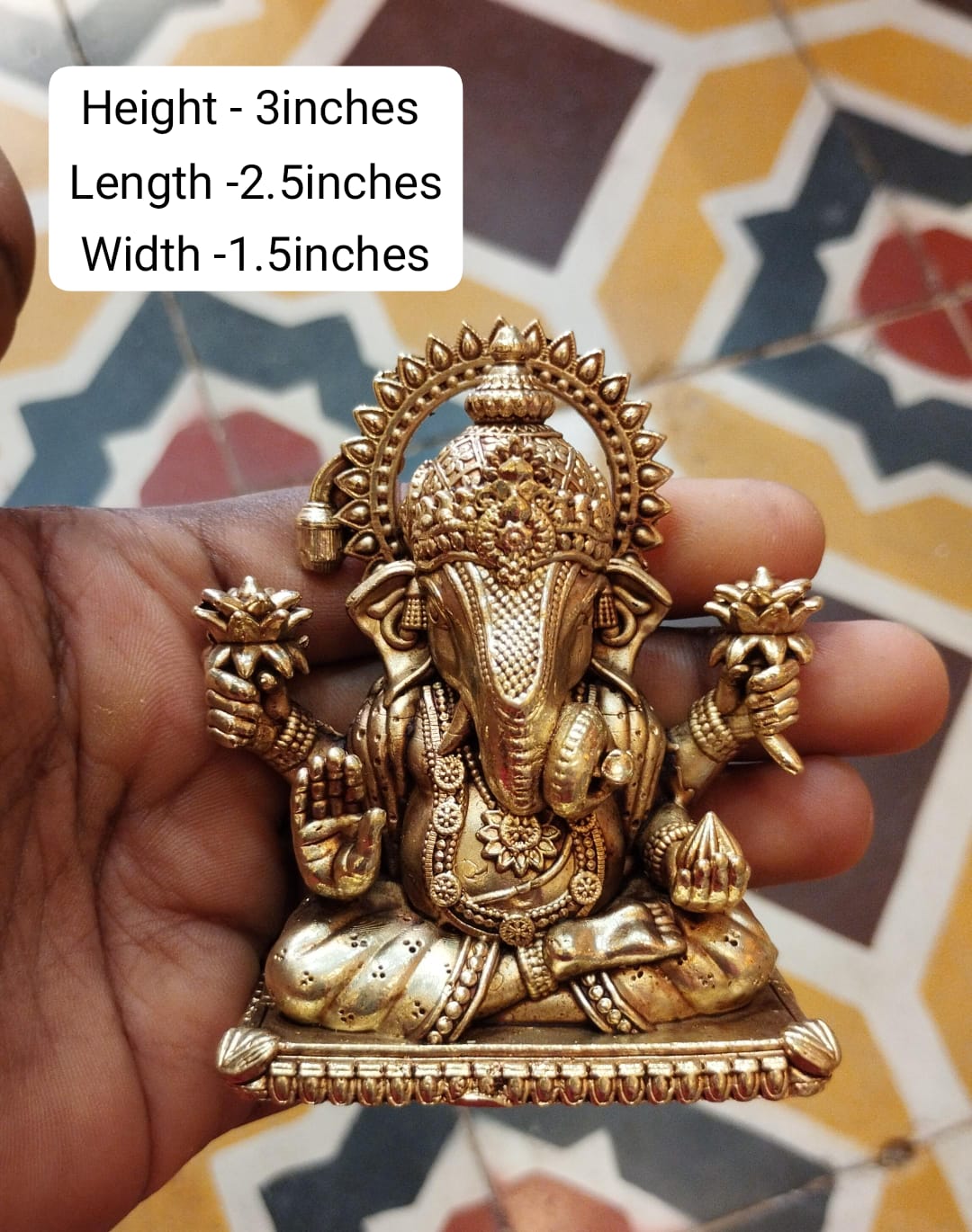 Handcrafted Brass Small Ganesh Idol – Spiritual Home Décor, Meditation & Gift Piece