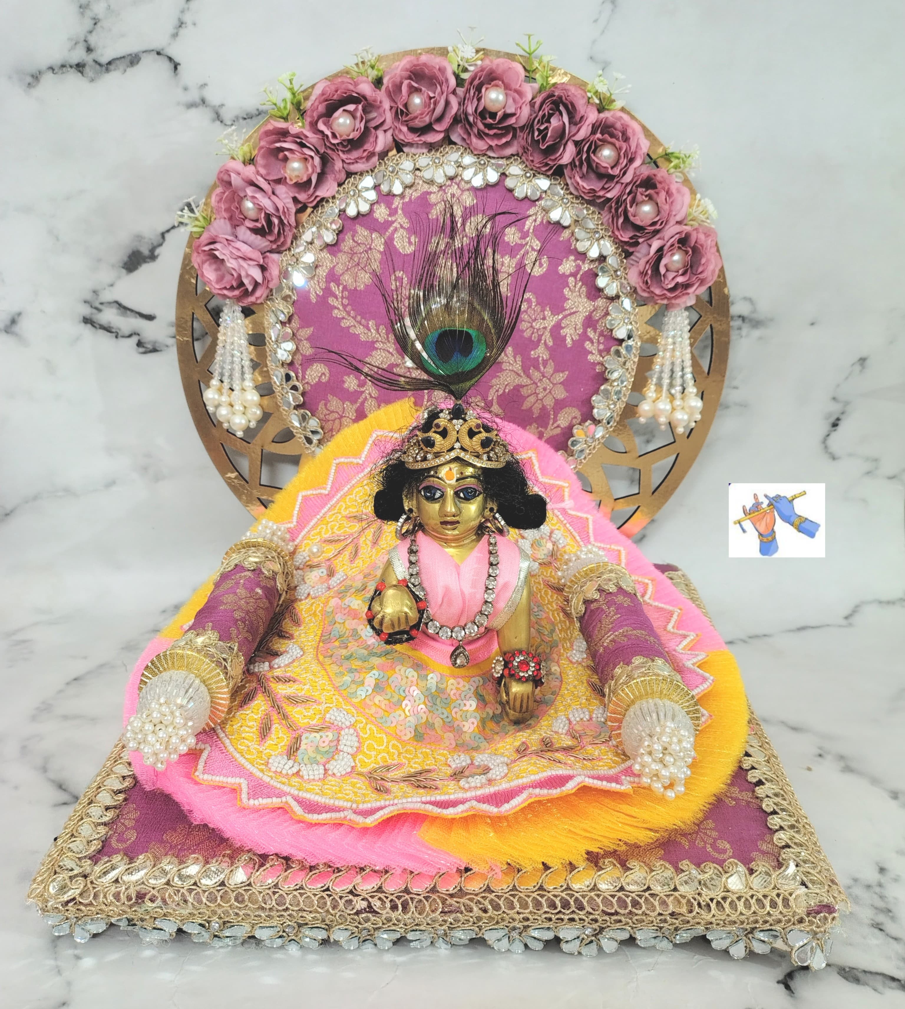 wooden Foldable singhasan for your Mandir Ganpati or laddu gopal