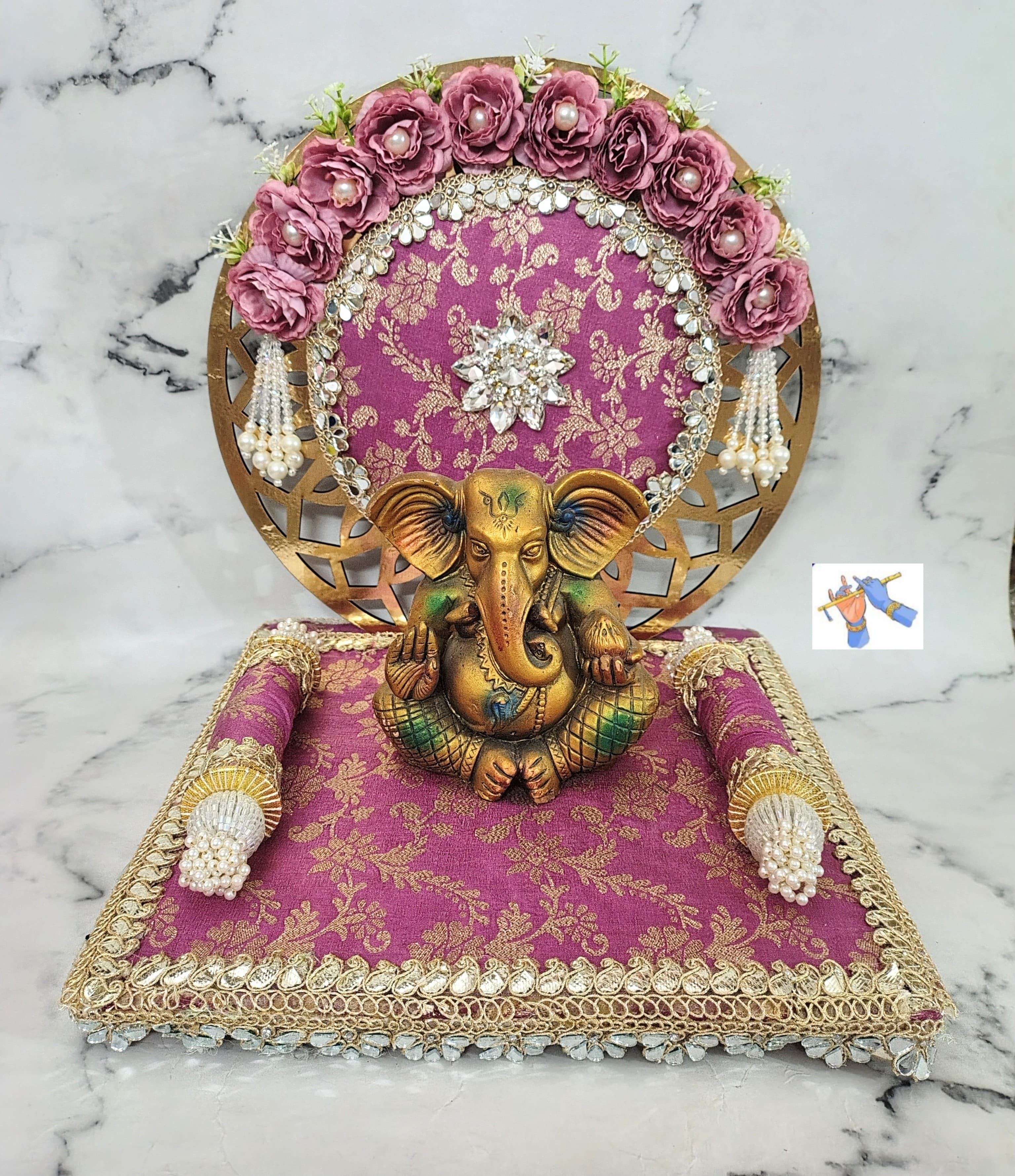 wooden Foldable singhasan for your Mandir Ganpati or laddu gopal