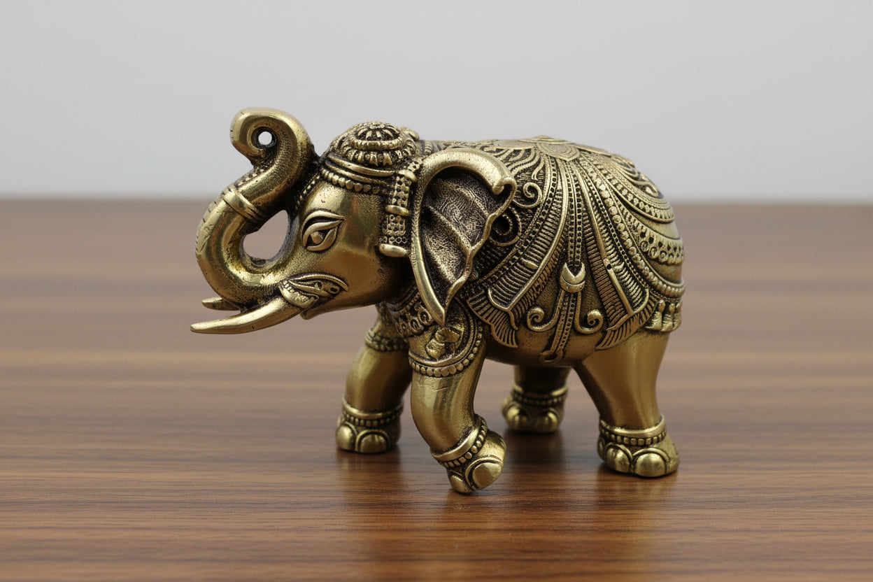 Brass Elephant Pair Set – Artistic Home Décor & Gift Item
