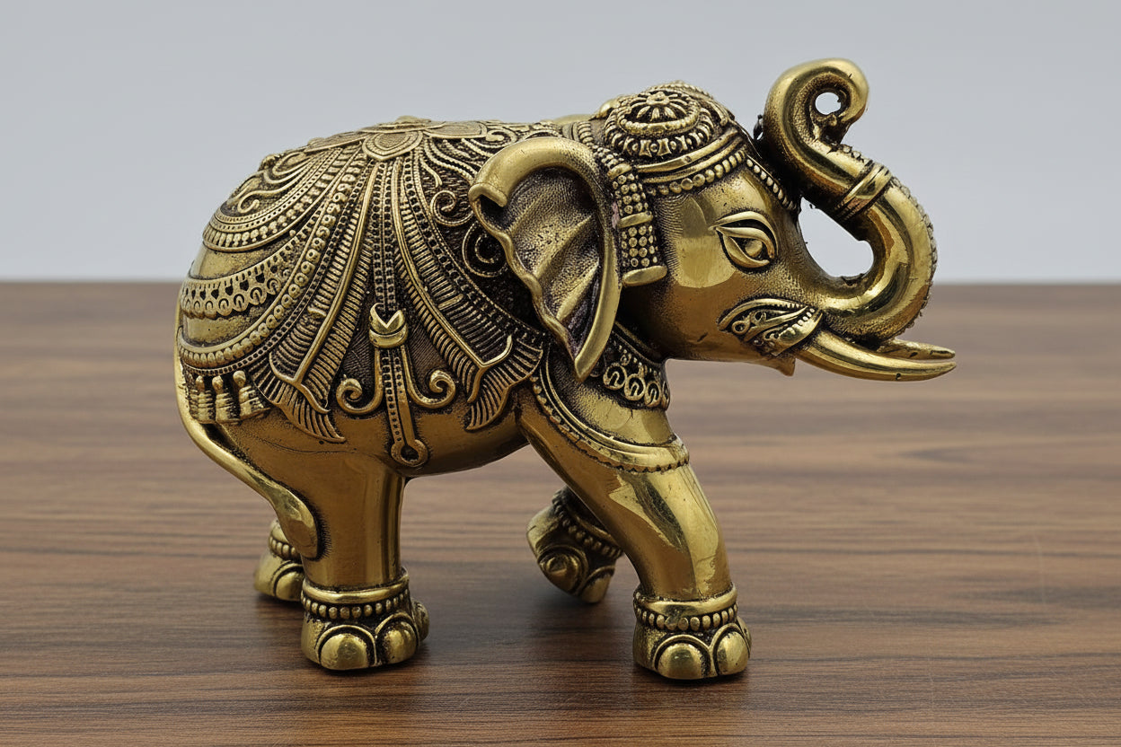 Brass Elephant Pair Set – Artistic Home Décor & Gift Item