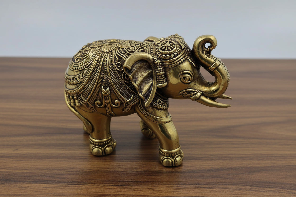 Brass Elephant Pair Set – Artistic Home Décor & Gift Item