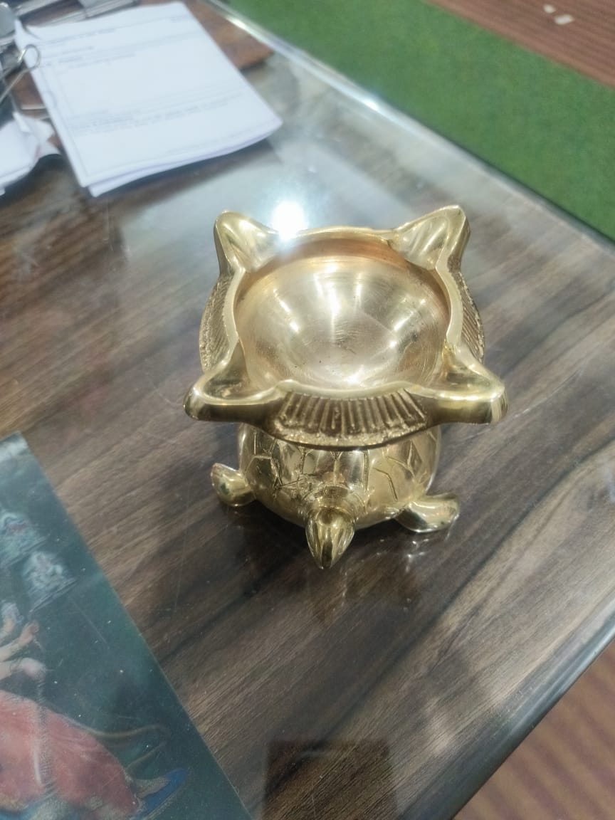 Brass Pair of Tortoise Diya – Traditional Home Temple & Elegant Home Décor