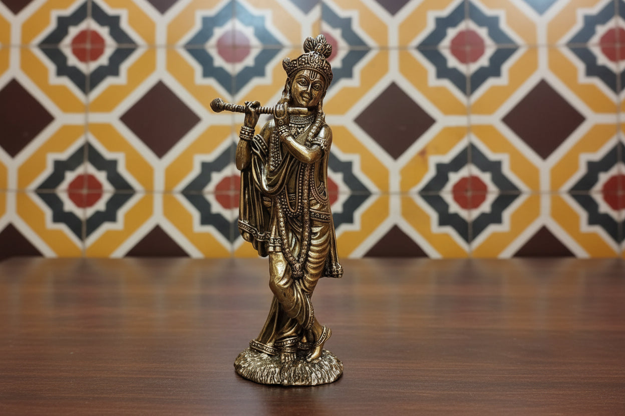 Brass Krishna Statue – Divine Home Temple & Gift Item