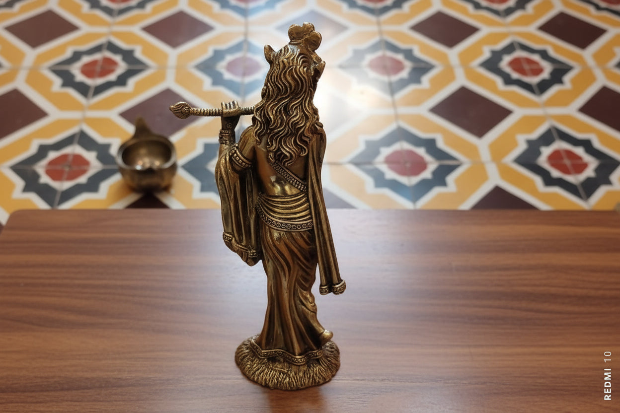 Brass Krishna Statue – Divine Home Temple & Gift Item