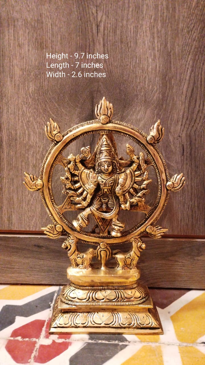 Brass Vishnu with 14 Hands and Narsimha Statue