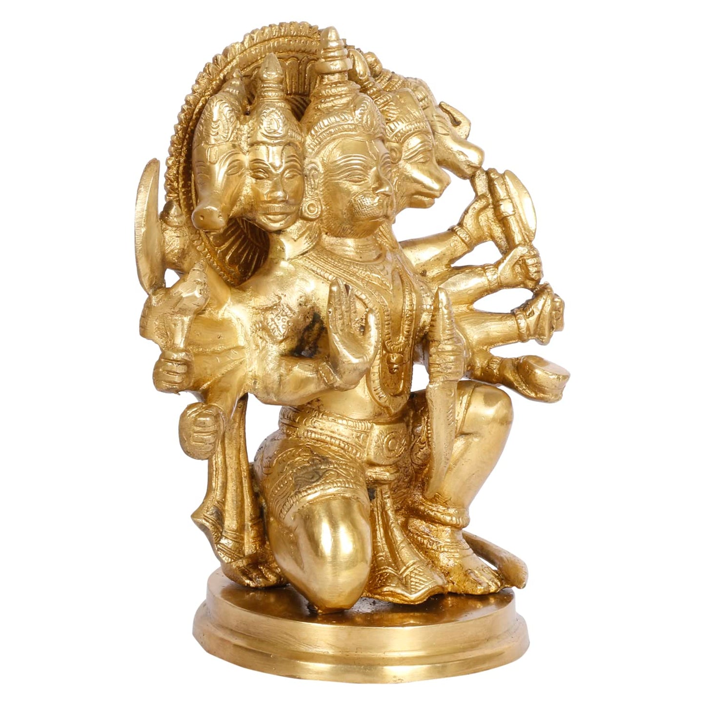 Brass Bajrang Bali Panchmukhi Murti Hanuman Ji Idol Statue