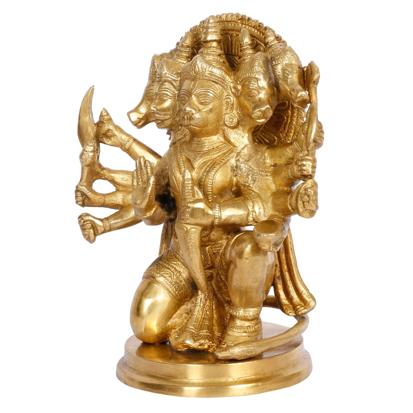 Brass Bajrang Bali Panchmukhi Murti Hanuman Ji Idol Statue