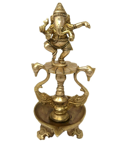 Ganesh Dancing with Swan Hindu Decor Diya