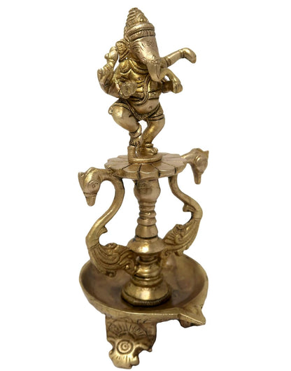 Ganesh Dancing with Swan Hindu Decor Diya