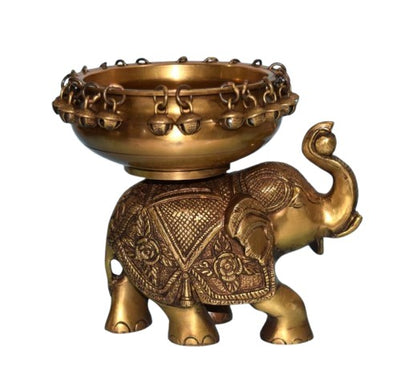 brass elephant urli bowl