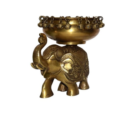 brass elephant urli bowl