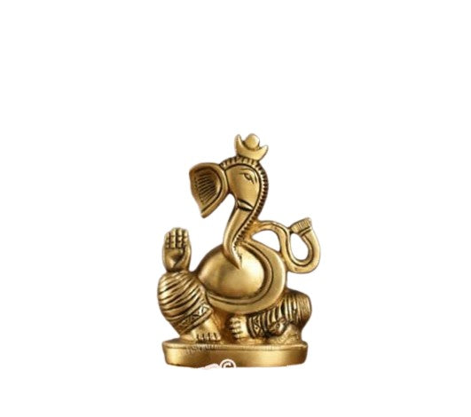 brass om Ganesh statue, size : 4.5"