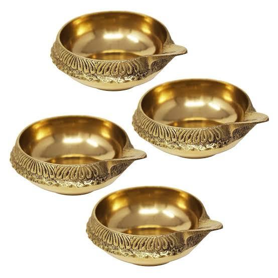 Brass Kuber Diya Set of 10 Pieces for Home Temple/Diwali/Home décor