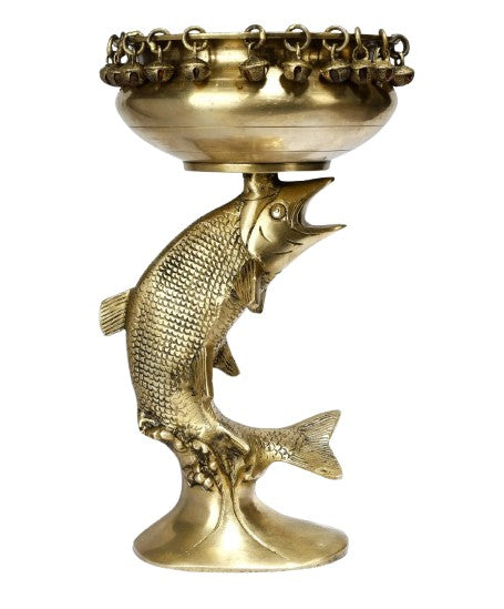 Fish Brass Ghungaroo decorative Urli for home/office/home décor/gift item