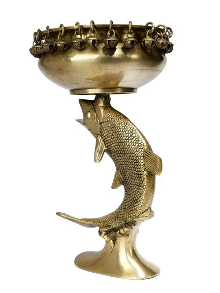 Fish Brass Ghungaroo decorative Urli for home/office/home décor/gift item