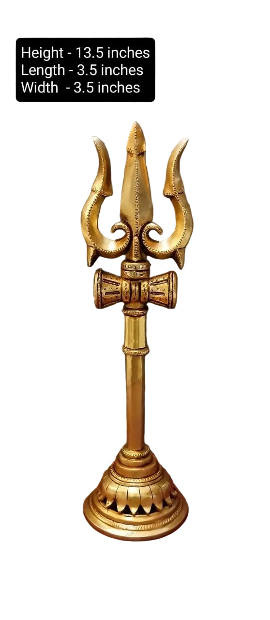 Brass Trishul  – Lord Shiva’s Divine Trident for Puja Room, Temple & Home Decor
