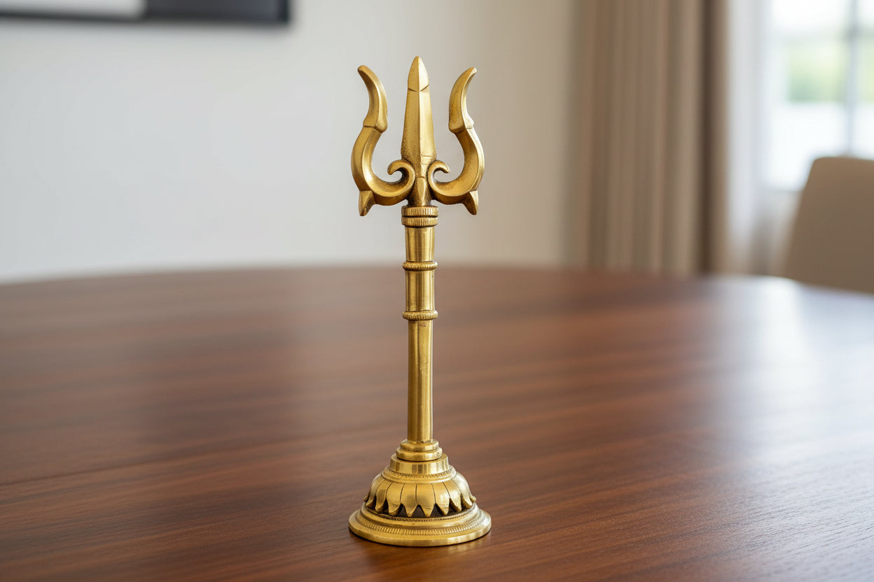 Brass Trishul  – Lord Shiva’s Divine Trident for Puja Room, Temple & Home Decor
