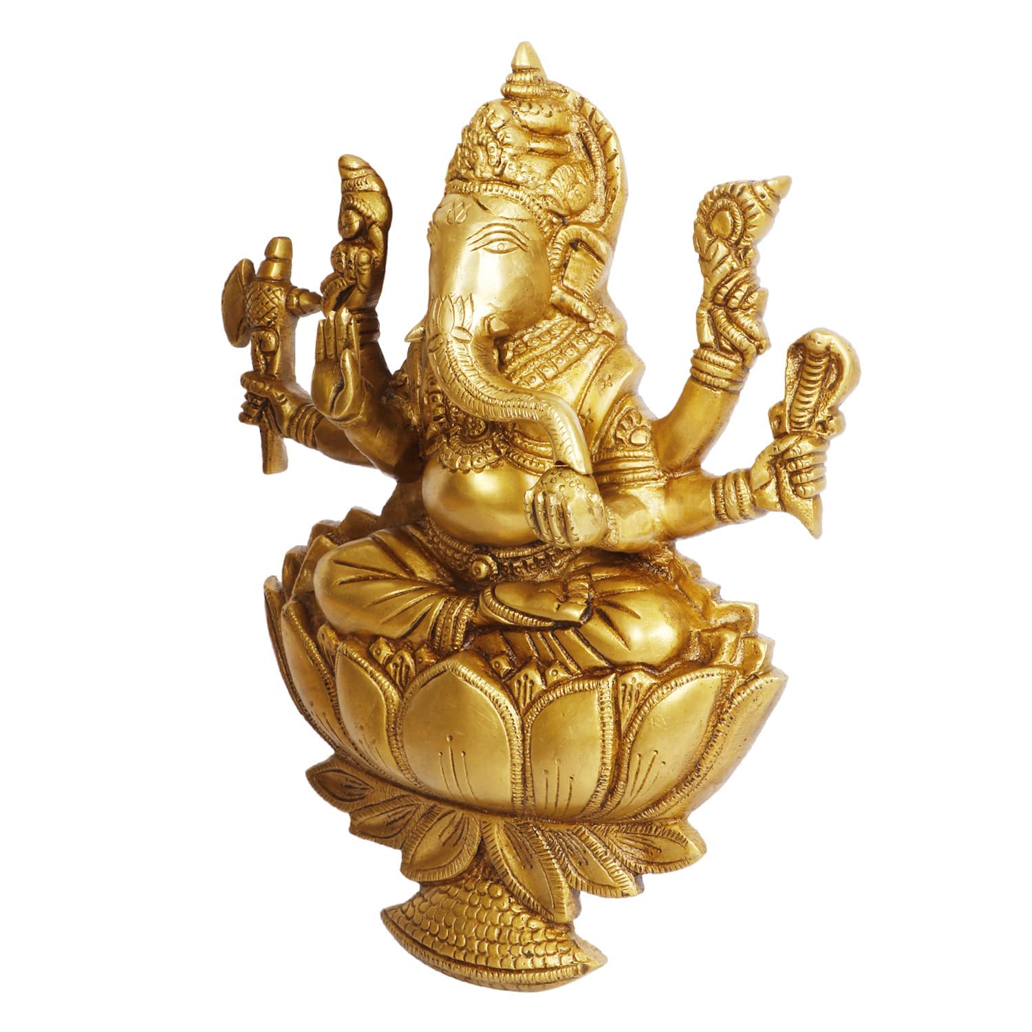 Brass Lord Ganesha Wall Hanging – 12 Inch Ganpati Décor for Home, Living Room & Mandir