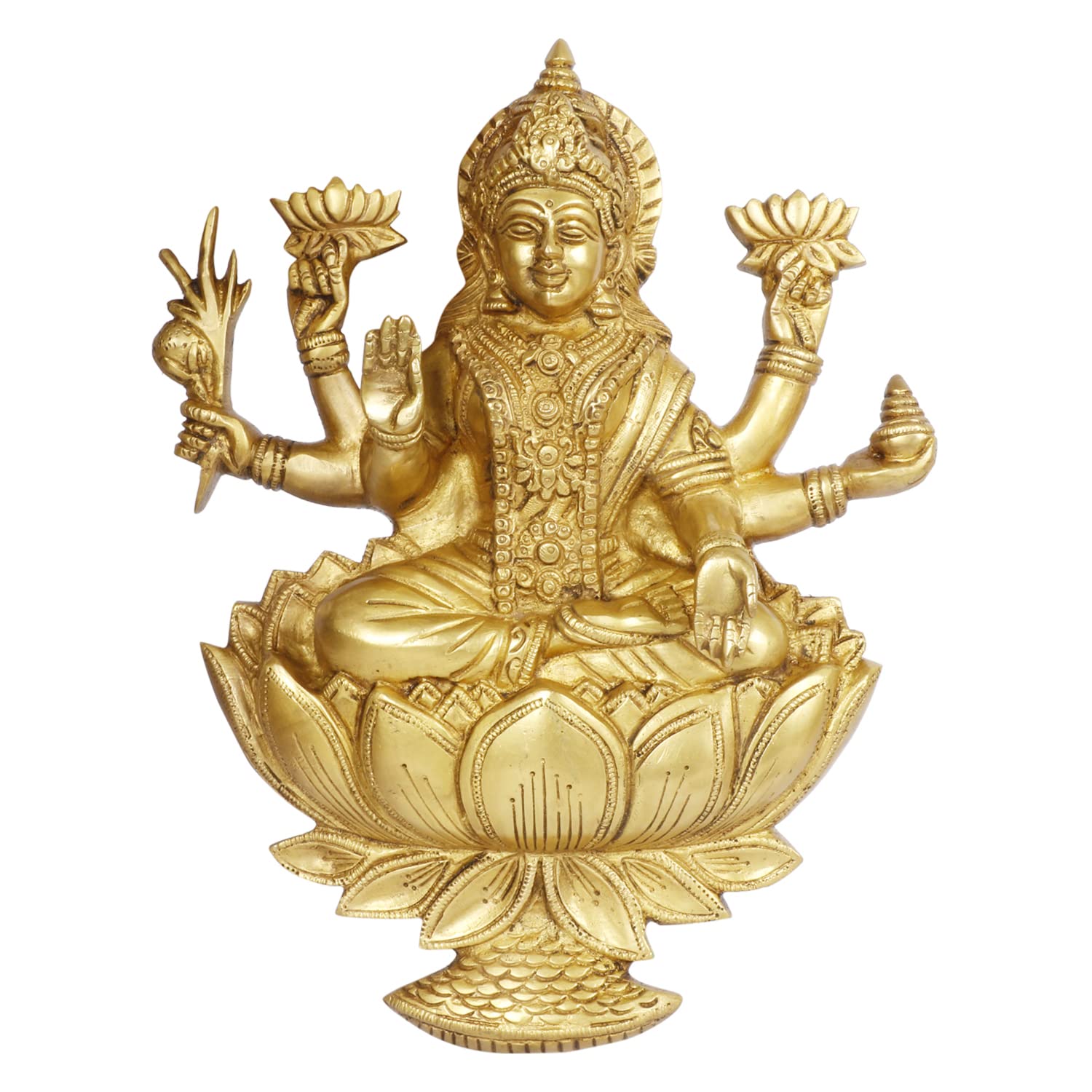 Brass Lakshmi Ganesh Wall Hanging – Divine Décor for Home & Office Temple