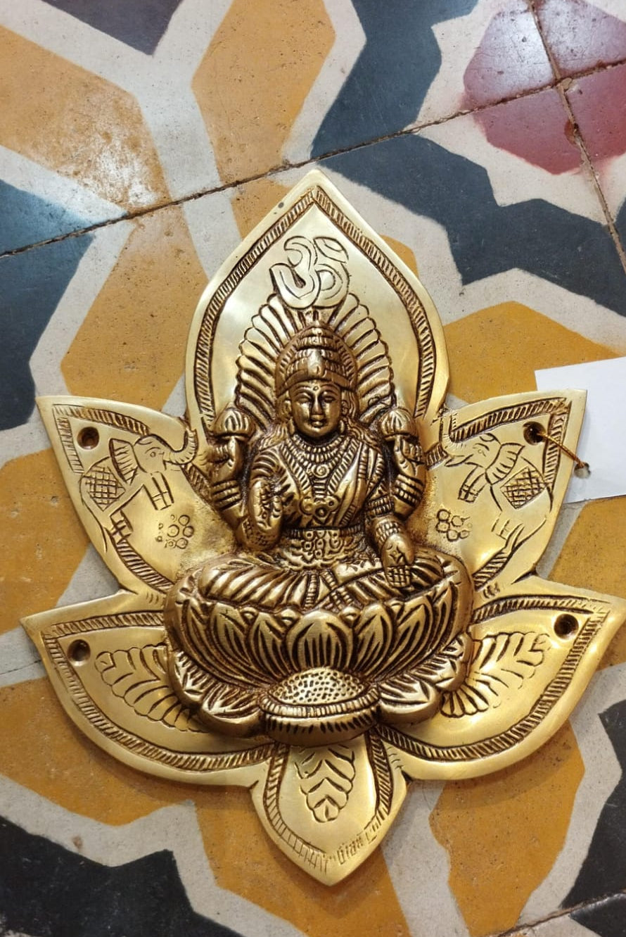 Brass Lakshmi Ganesh Wall Hanging – Divine Décor for Home