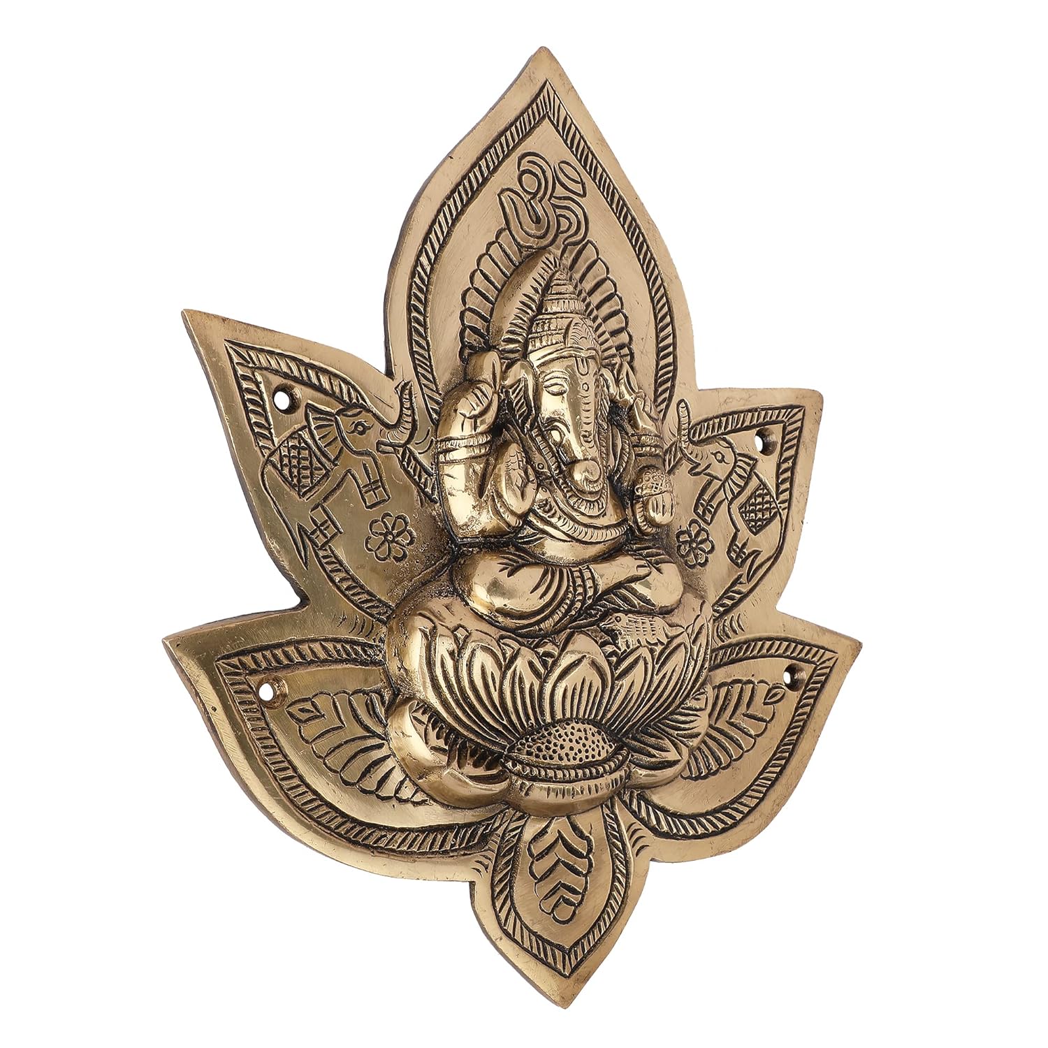 Brass Ganesh Wall Hanging Sacred Home Temple Decor Spiritual Wall Art