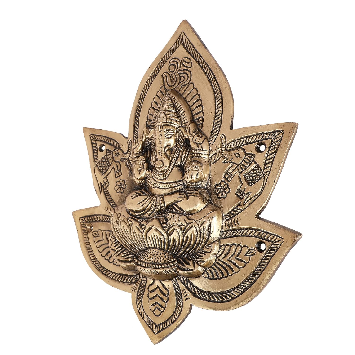 Brass Ganesh Wall Hanging Sacred Home Temple Decor Spiritual Wall Art