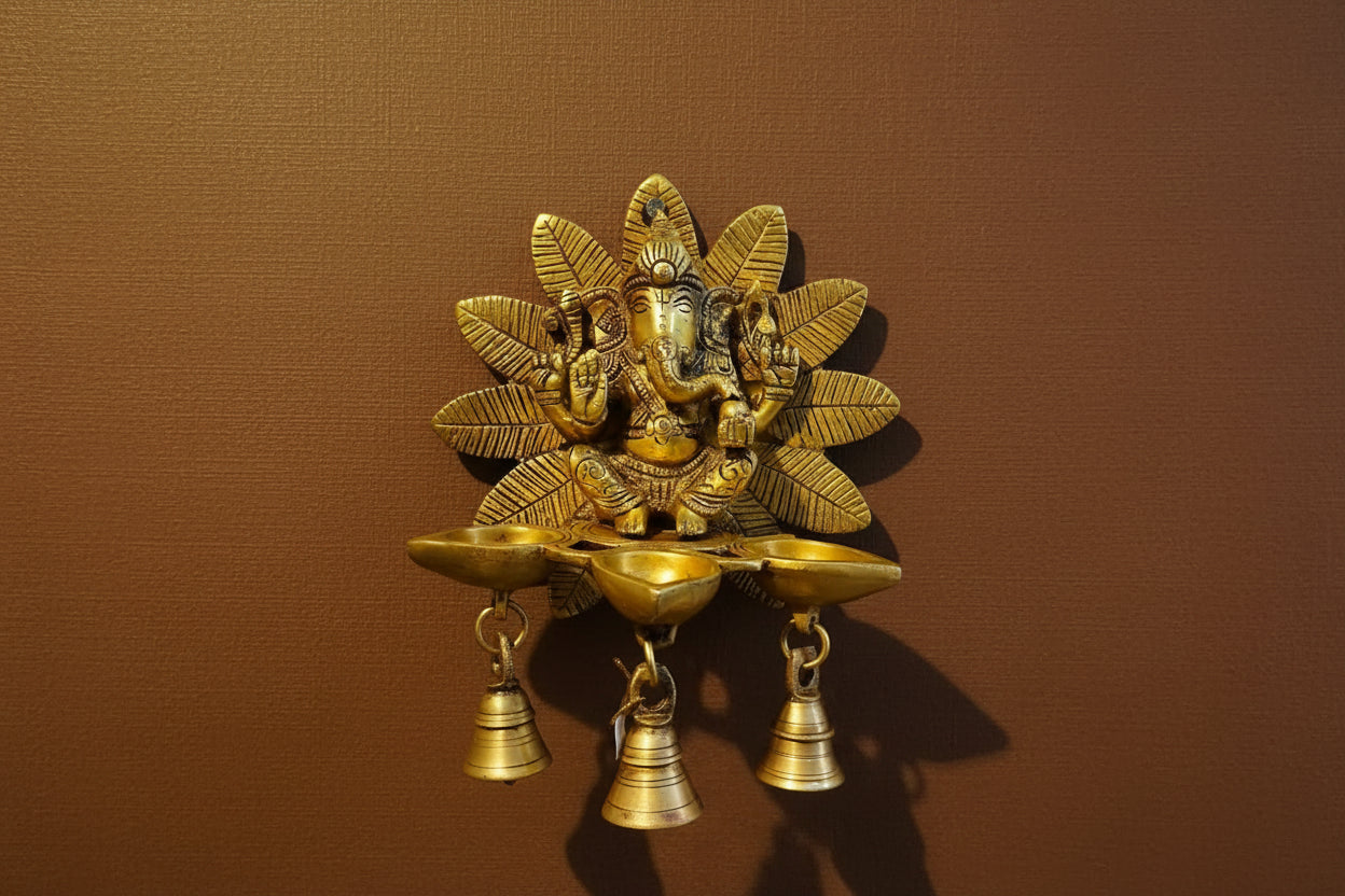 Brass Lakshmi Ganesh Diya Set – Divine Prosperity & Auspicious Light