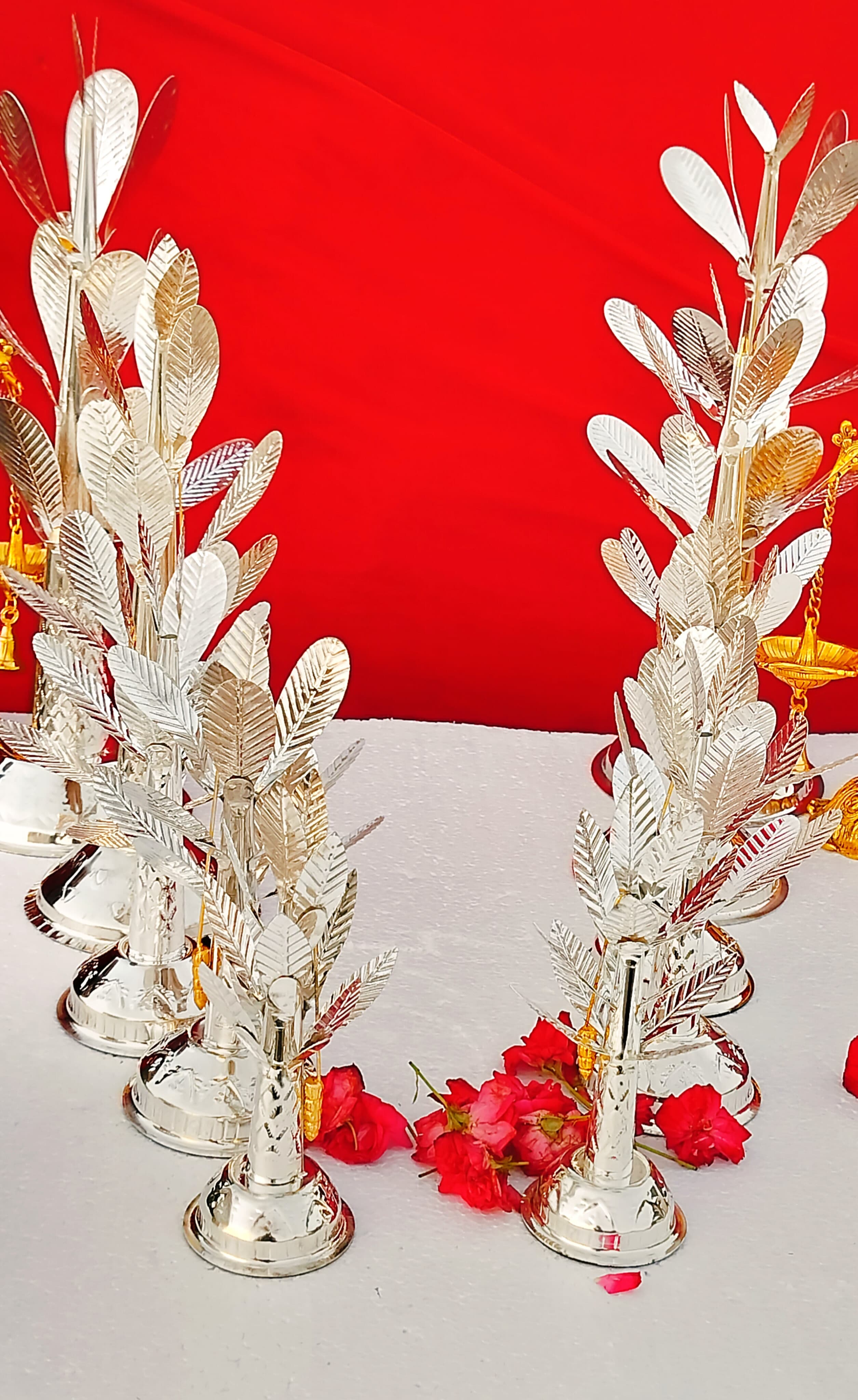 German silver washable nakkashi banana tree pair, 10"