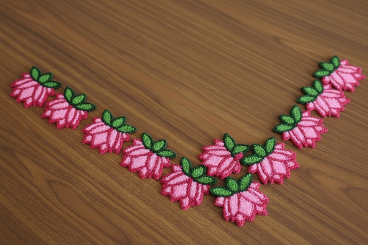 Set of 8 lotus Flower Mats – Decorative Floor Mats for Stairs, Entrances, Hallways & Pooja Areas