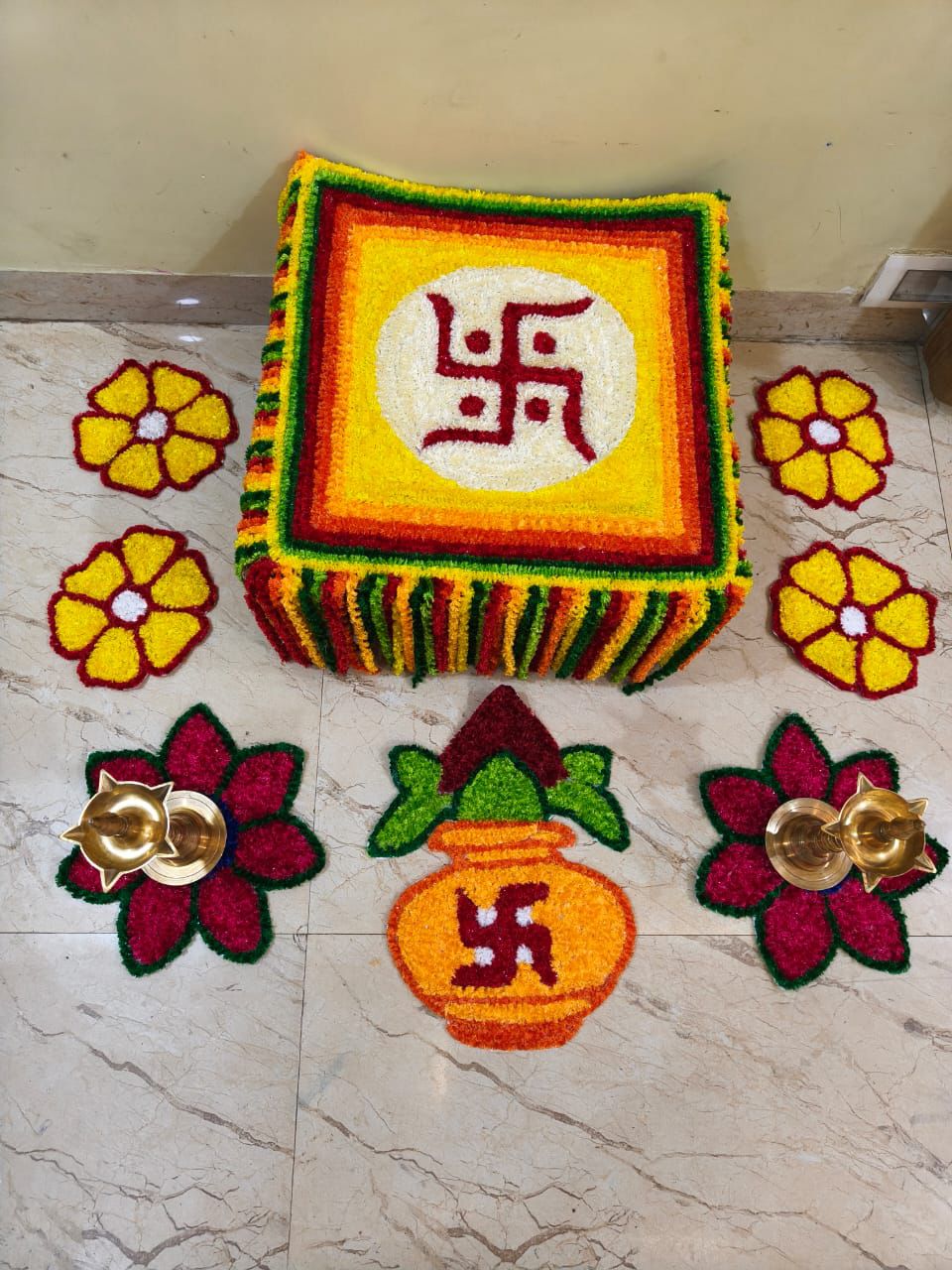 Set of 8 Decorative Mats – Different Designs for Pooja, Festive Setups & Home Décor