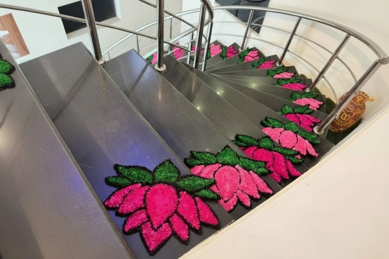 Set of 8 Pink Lotus Mats – Elegant Decorative Mats for Pooja, Festive Setups & Home Décor