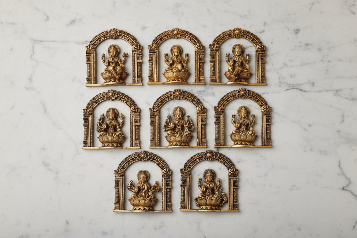 Brass Astha Lakshmi Wall Hanging – Intricately Crafted Home Décor with Eight Forms of Goddess Lakshmi